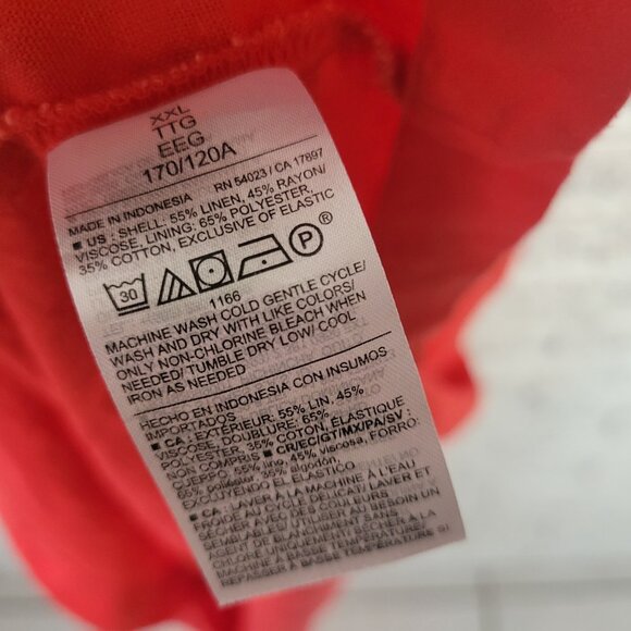 Old Navy Womens Dress XXL Plus Midi Puff Sleeve Pleated Smocked Red SWE143E - Picture 11 of 12